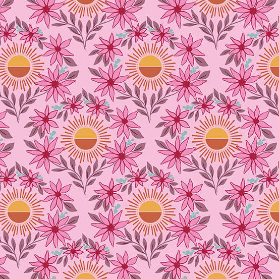 Sunset Cottage -Daylight Blooms Pink-Andover Fabrics-A-10272-E