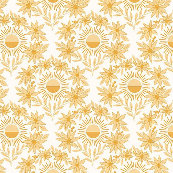 Sunset Cottage -Daylight Blooms Yellow-Andover Fabrics-A-10272-L