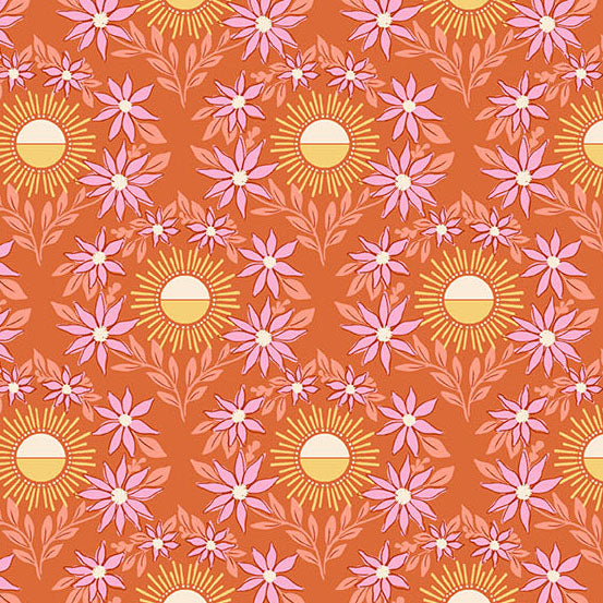 Sunset Cottage -Daylight Blooms Orange-Andover Fabrics-A-10272-O