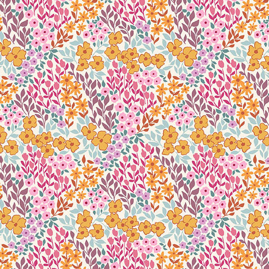 Sunset Cottage -Petalfield Cream-Andover Fabrics-A-10273-L