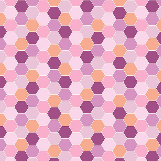 Sunset Cottage -Hexie Blossom Purple-Andover Fabrics-A-10275-P