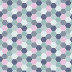Sunset Cottage -Hexie Blossom Aqua-Andover Fabrics-A-10275-T