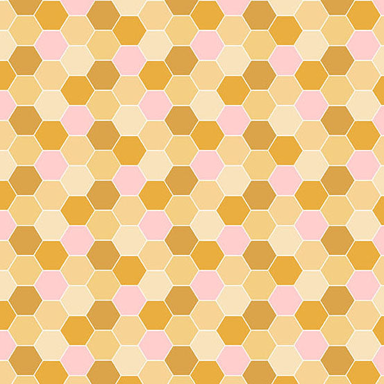 Sunset Cottage -Hexie Blossom Yellow-Andover Fabrics-A-10275-Y