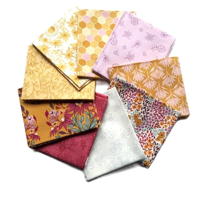 Sunset Cottage-Curated 9 Pc FQB Gold-Andover Fabrics-CFQ-SunsetCGold