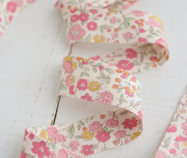 2.5" Bias Quilt Binding (1.25" finished) 100% Cotton-Pink Floral-BPB Pink FL 2.5