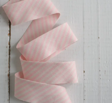 2.5" Bias Quilt Binding (1.25" finished) 100% Cotton-Pink Stripe-BPB Pink STR 2.5