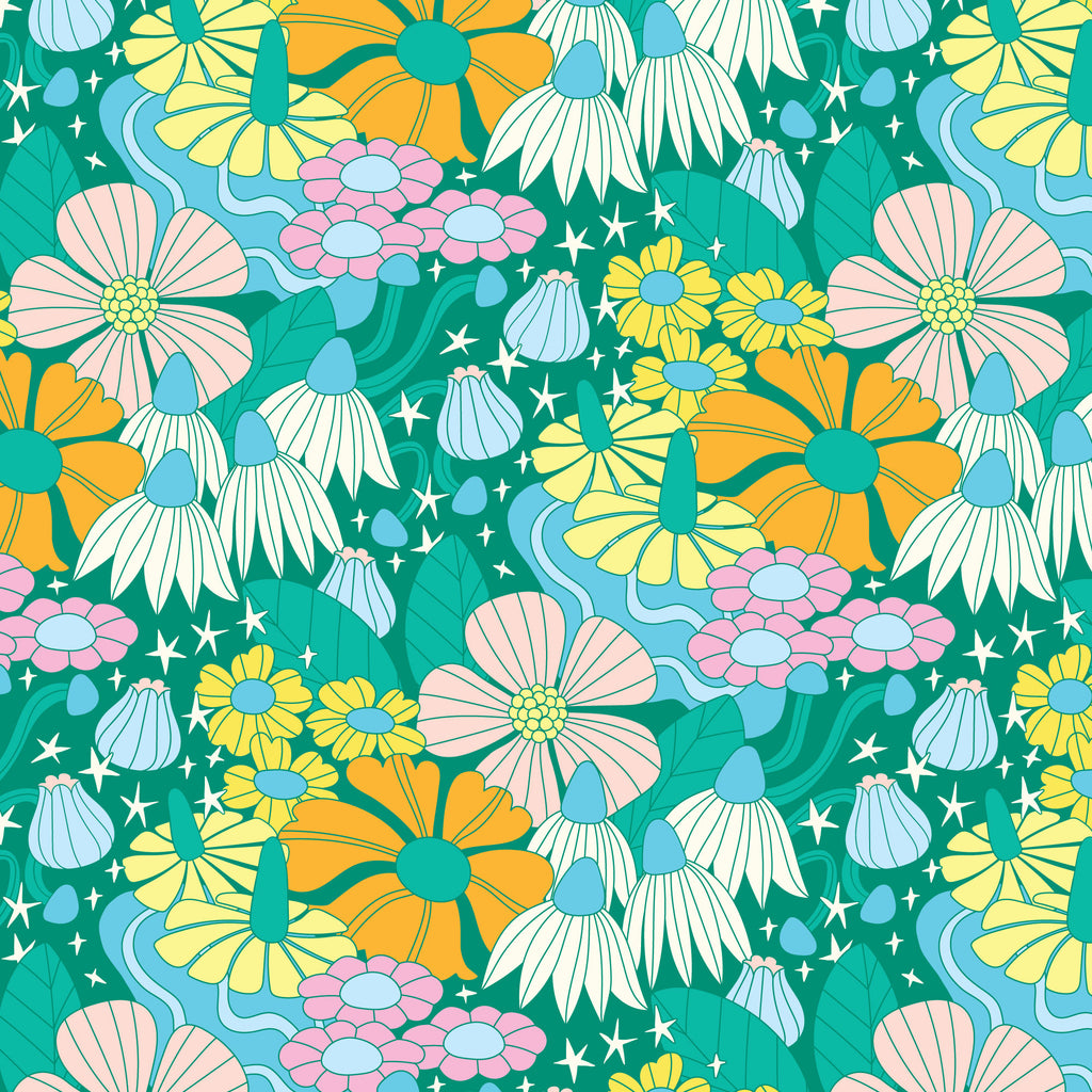 High in the Sky-Floral Galaxy-Dark Green-Cloud9-229072