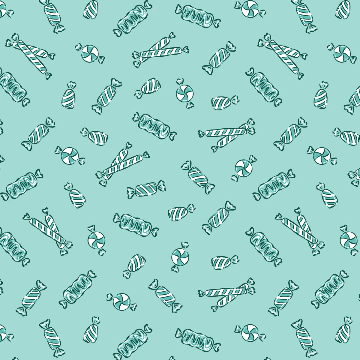 Jolly Tidings -Peppermint Candy|Turquoise-Cloud9 Fabrics-229197