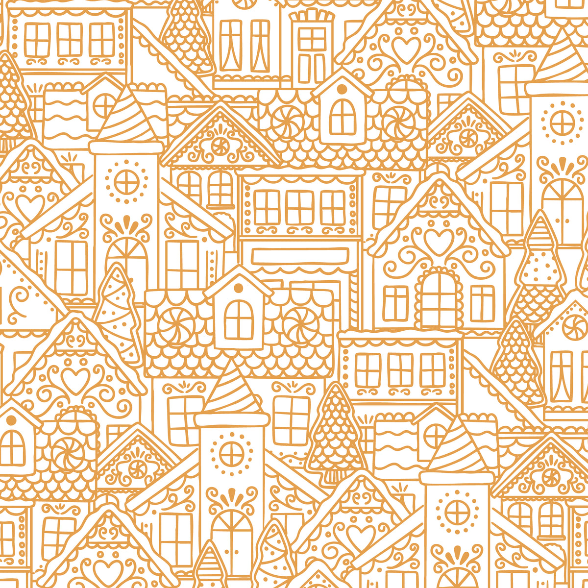 Jolly Tidings -Gingerbread Village|Gold-Cloud9 Fabrics-229201