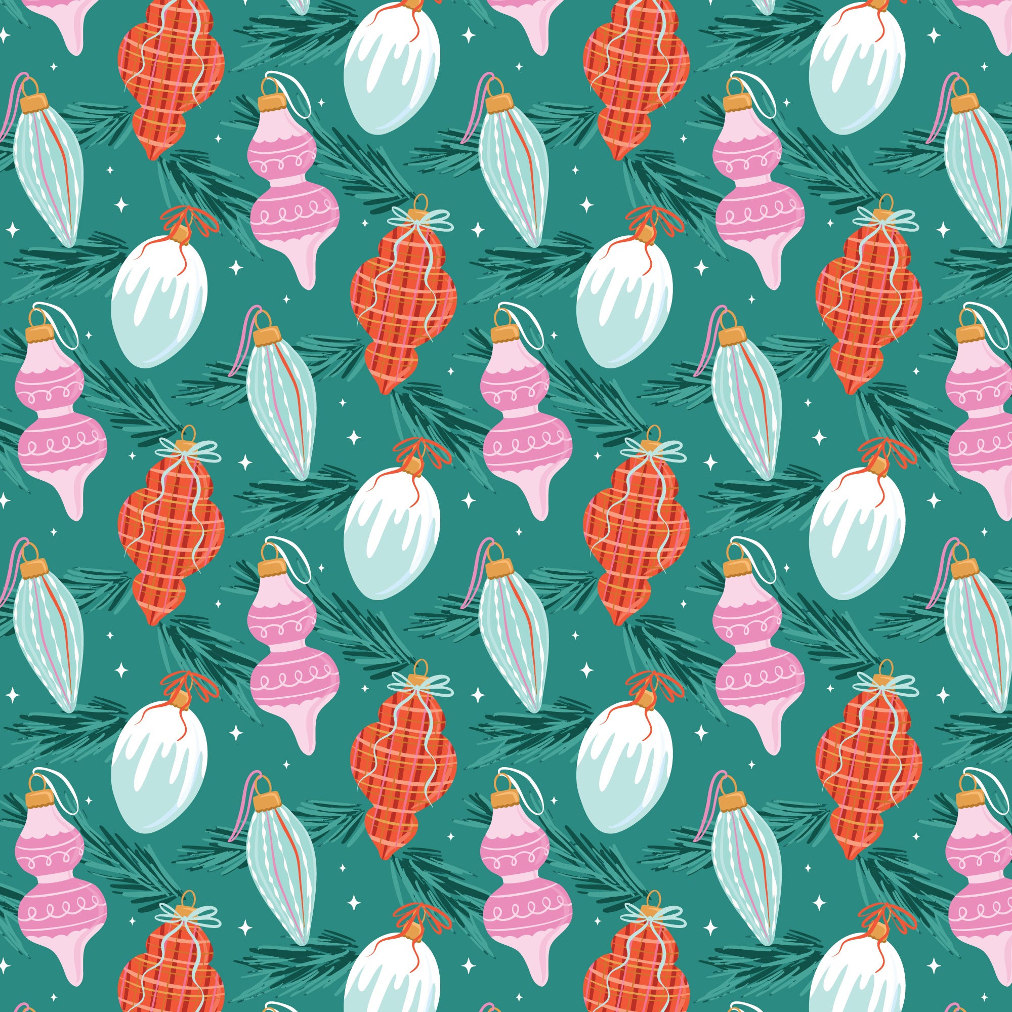 Jolly Tidings -Brilliant Baubles|Turquoise-Cloud9 Fabrics-229202