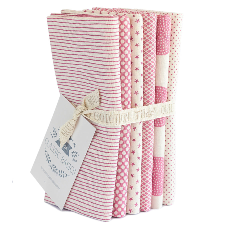 Tilda Basic Classics Pink -Fat Quarter Bundle 6pcs-Tilda-300034