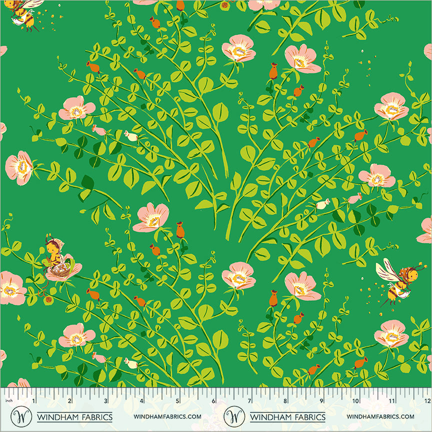 Heather Ross Favorites-Nanny Bee-Jade-37023D-12