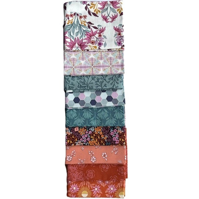 Sunset Cottage-Curated 9 Pc FQB Aqua-Andover Fabrics-CFQ-SunsetCAqua