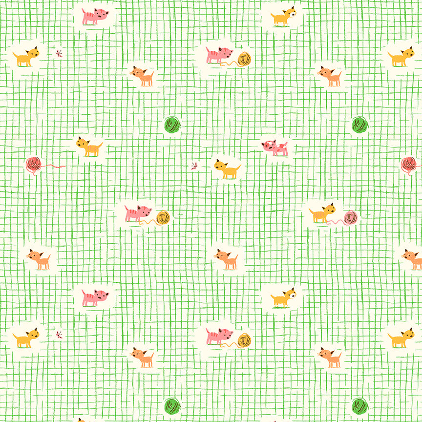 Studio Edit by Heather Ross-Kitten Plaid-Green-40929D-2