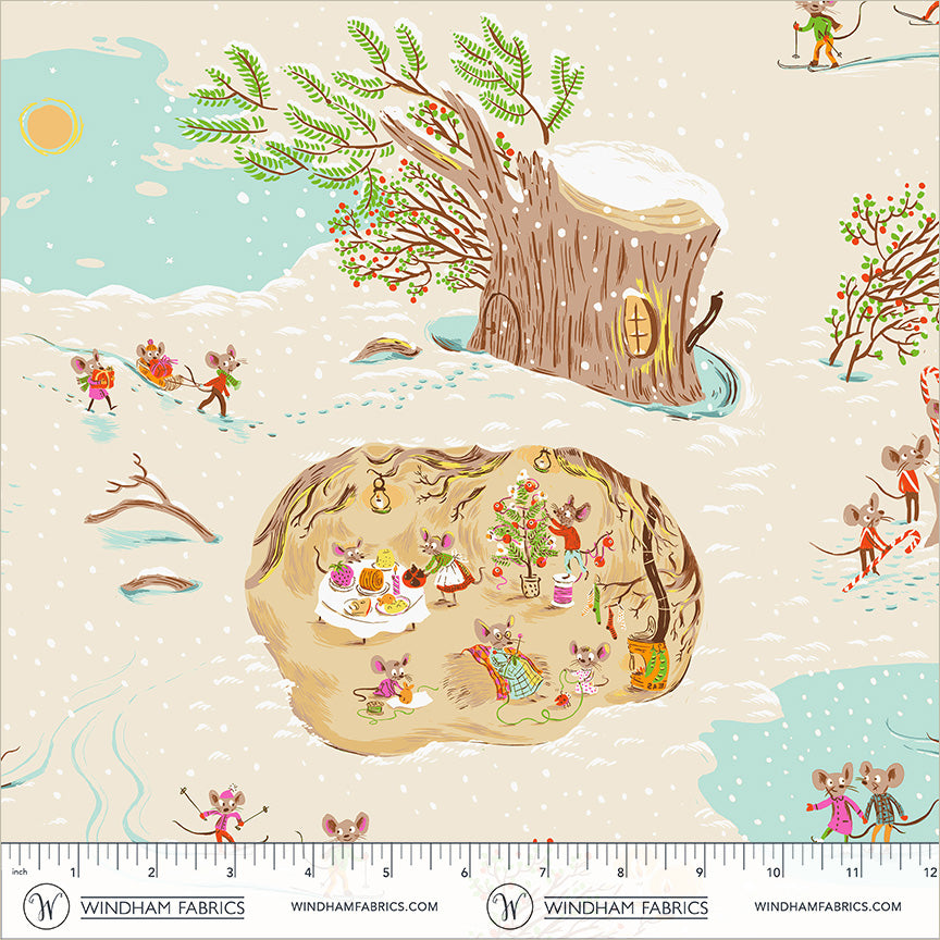 COMING SOON! - Heather Ross Favorites-Christmas Mice-Cream-50165D-10