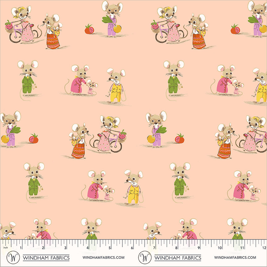 COMING SOON! - Heather Ross Favorites-Country Mouse-Blush-50897D-2