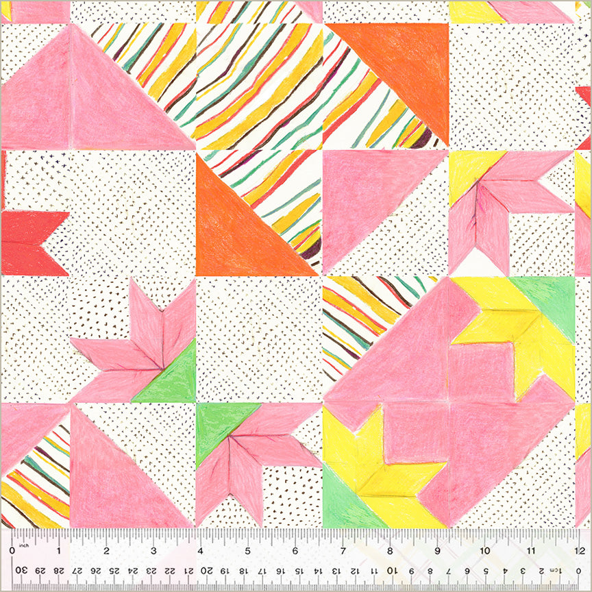 Heather Ross by Hand-Bee's Quilt CANVAS-White-54261C-1