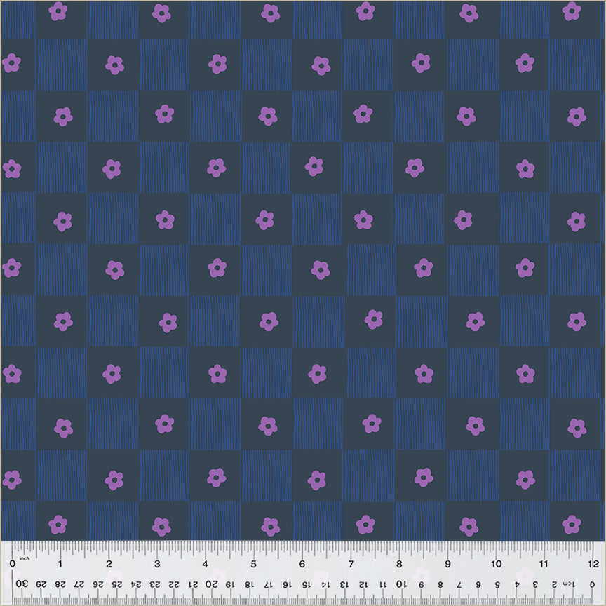 Heather Ross Ruby + Bee Blenders-Footpath-Indigo-54414-11