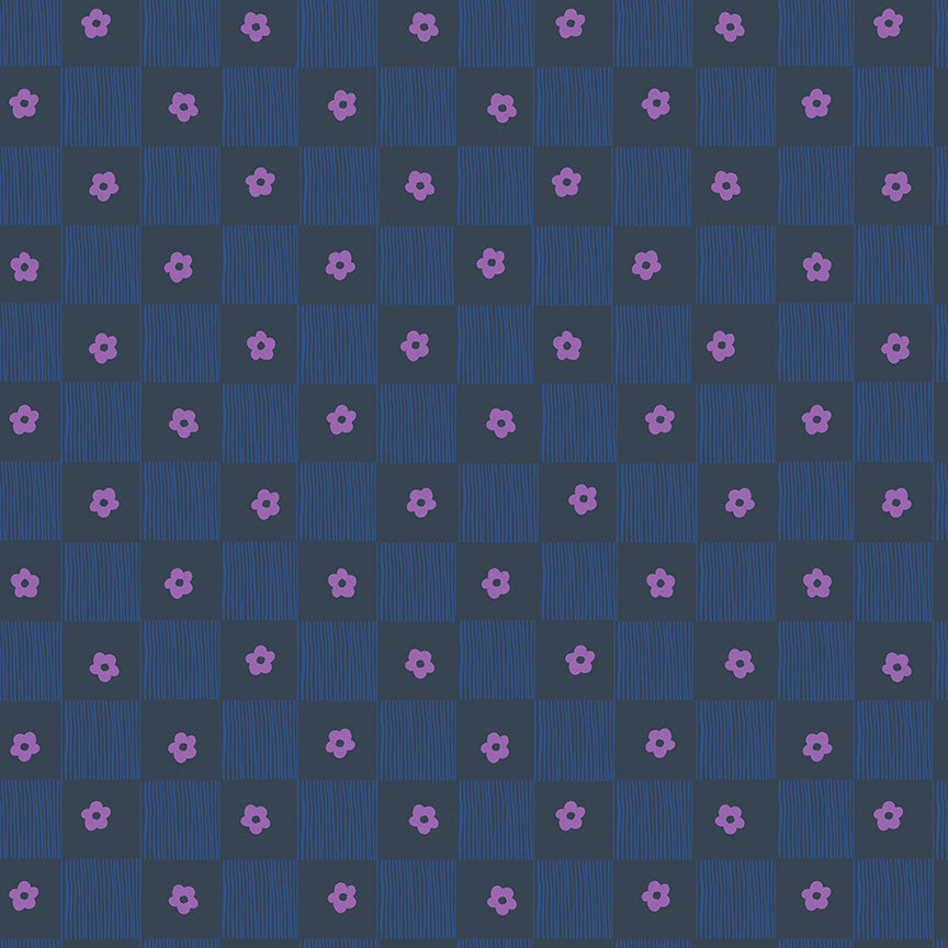 Heather Ross Ruby + Bee Blenders-Footpath-Indigo-54414-11