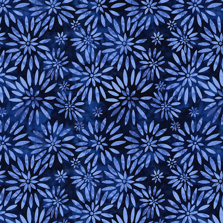 Be Colourful - Wideback Twinkling Daisies Indigo-108/109" -Windham Fabrics -55108DW-1DES