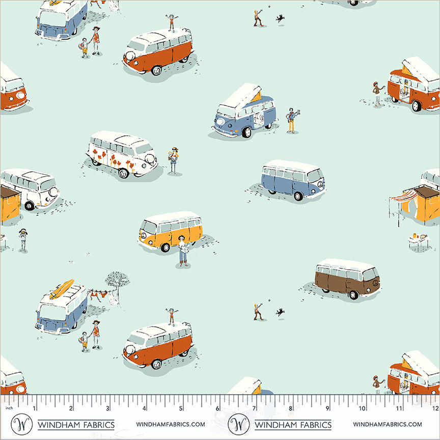 COMING SOON! - Heather Ross Favorites-Bus-Aqua-55211D-3