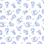 Chateau Meow-Purrcelain Cats White/Blue-Windham Studios-55344-1 White/Blue