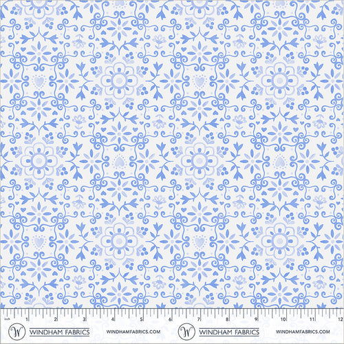 Chateau Meow-Azulejo White/Blue-Windham Studios-55345-1 White/Blue