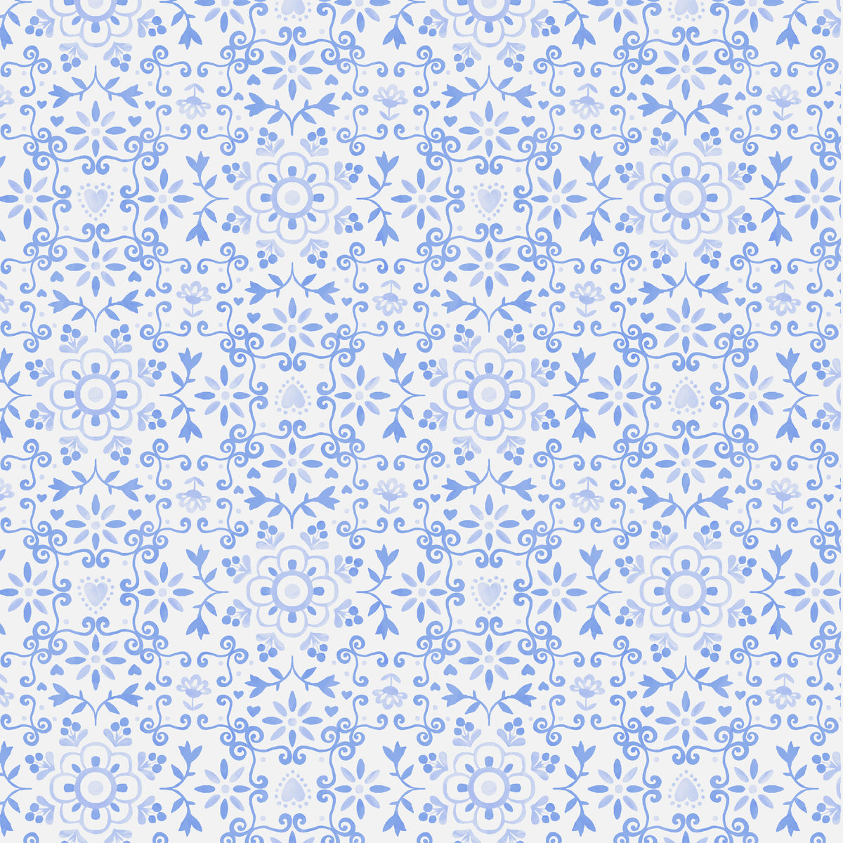 Chateau Meow-Azulejo White/Blue-Windham Studios-55345-1 White/Blue