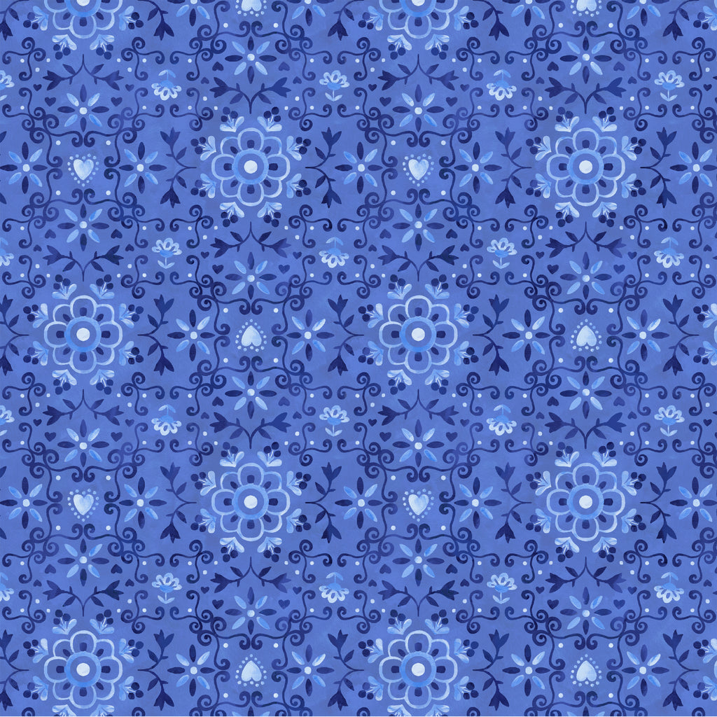 Chateau Meow-Azulejo Cobalt-Windham Studios-55345-4 Cobalt