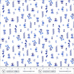 Chateau Meow-Painted Florals White/Blue-Windham Studios-55346-1 White/Blue