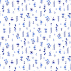 Chateau Meow-Painted Florals White/Blue-Windham Studios-55346-1 White/Blue