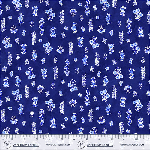 Chateau Meow-Painted Florals Royal-Windham Studios-55346-3 Royal