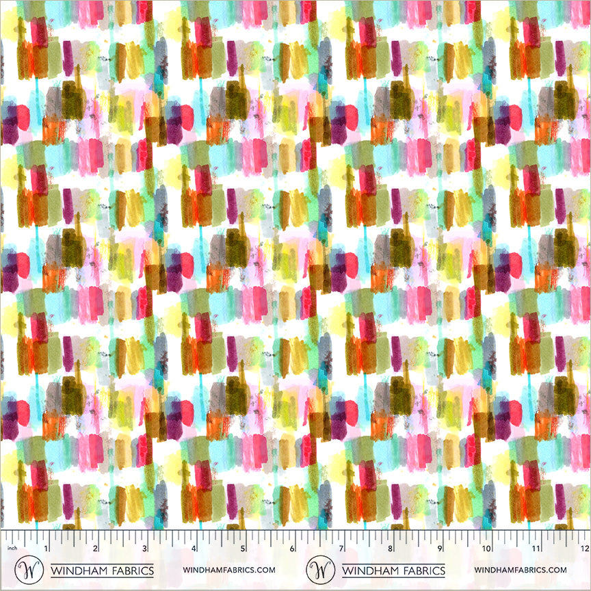 Painted Path -Block Swatch Warm -Windham Fabrics-55441D-6 Warm