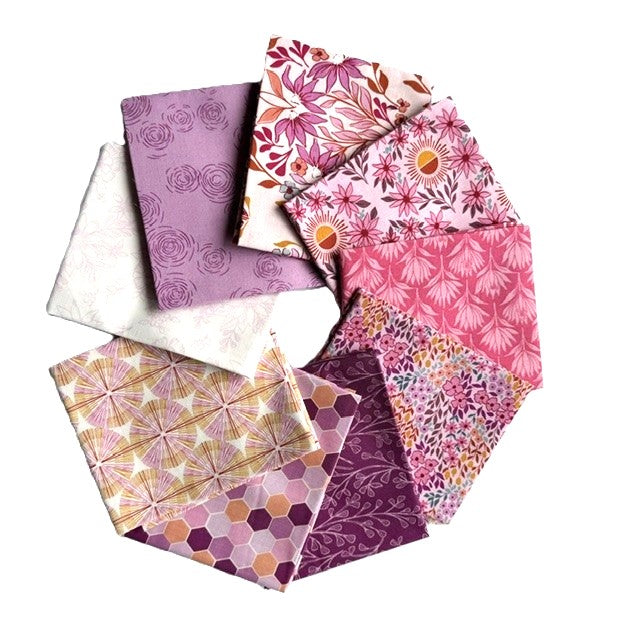 Sunset Cottage-Curated 9 Pc FQB Pink-Andover Fabrics-CFQ-SunsetCPink