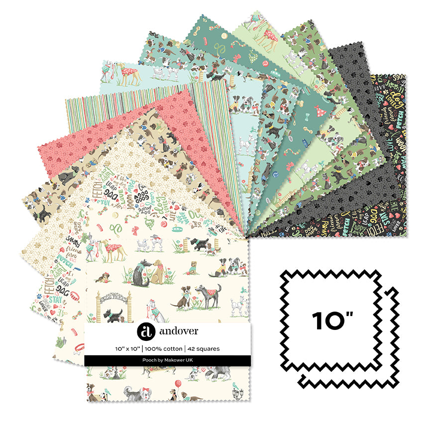 COMING SOON! - Pooch -10" Layer Cake-Andover Fabrics-10-POOCH-42