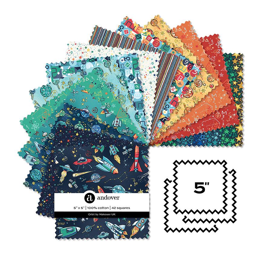COMING SOON! - Orbit - 5" Charm Pack 42 Pcs-Andover Fabrics-5-ORBIT-42