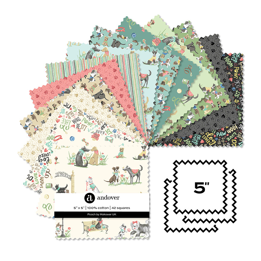COMING SOON! - Pooch -5" Charm Pack-Andover Fabrics-5-POOCH-42