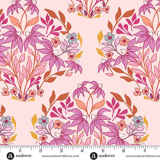 Sunset Cottage -Sunset Meadow Pink-Andover Fabrics-A-10271-E