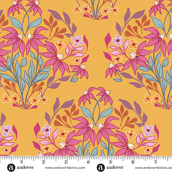 Sunset Cottage -Sunset Meadow Yellow-Andover Fabrics-A-10271-Y