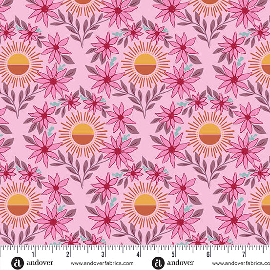 Sunset Cottage -Daylight Blooms Pink-Andover Fabrics-A-10272-E