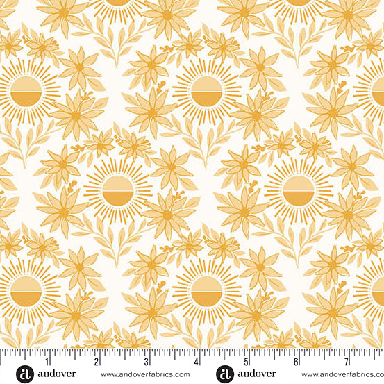 Sunset Cottage -Daylight Blooms Yellow-Andover Fabrics-A-10272-L