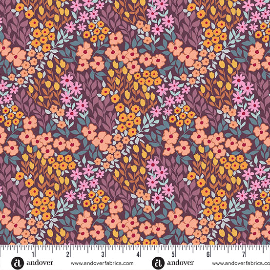 Sunset Cottage -Petalfield Purple-Andover Fabrics-A-10273-P