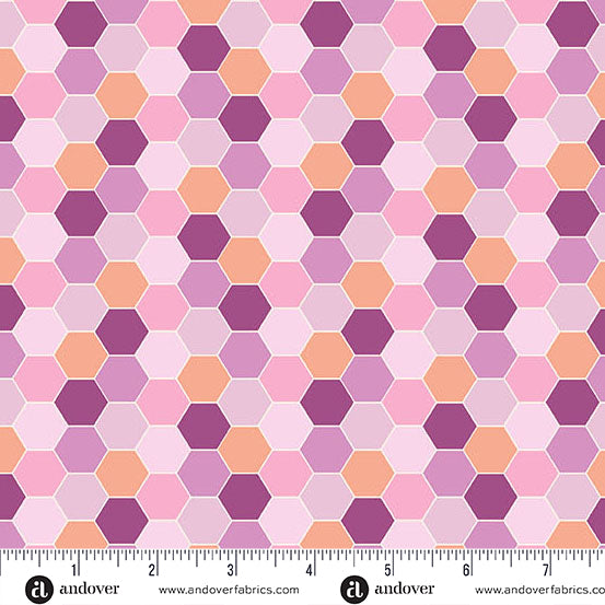 Sunset Cottage -Hexie Blossom Purple-Andover Fabrics-A-10275-P