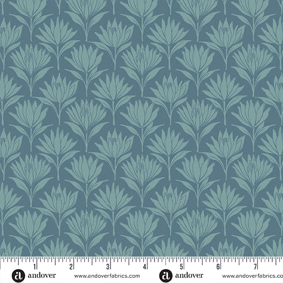 Sunset Cottage -Water Lilies Aqua-Andover Fabrics-A-10278-T