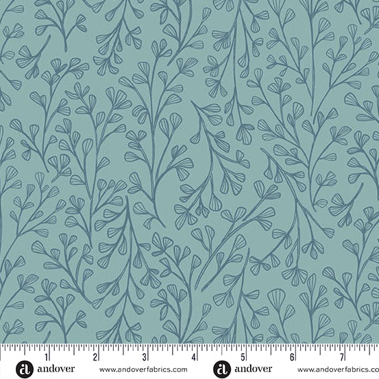 Sunset Cottage -Leafsong Aqua-Andover Fabrics-A-10279-T