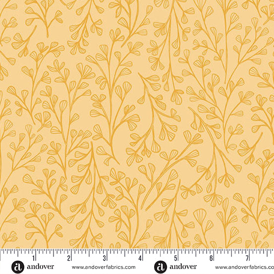 Sunset Cottage -Leafsong Yellow-Andover Fabrics-A-10279-Y