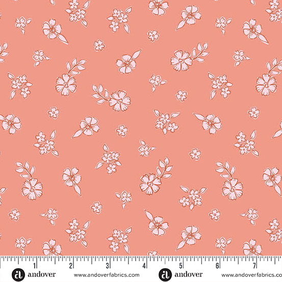 Sunset Cottage -Wildflower Dust Orange-Andover Fabrics-A-10280-O
