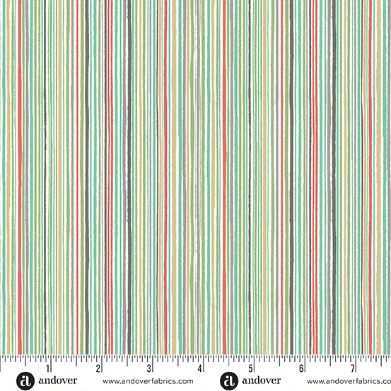 COMING SOON! - Pooch -Fine Stripe Multi-Andover Fabrics-MU-237-M