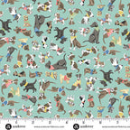 COMING SOON! - Pooch -Pals Teal-Andover Fabrics-MU-257-T