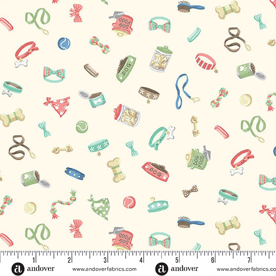 COMING SOON! - Pooch -Accessories Cream-Andover Fabrics-MU-258-Q